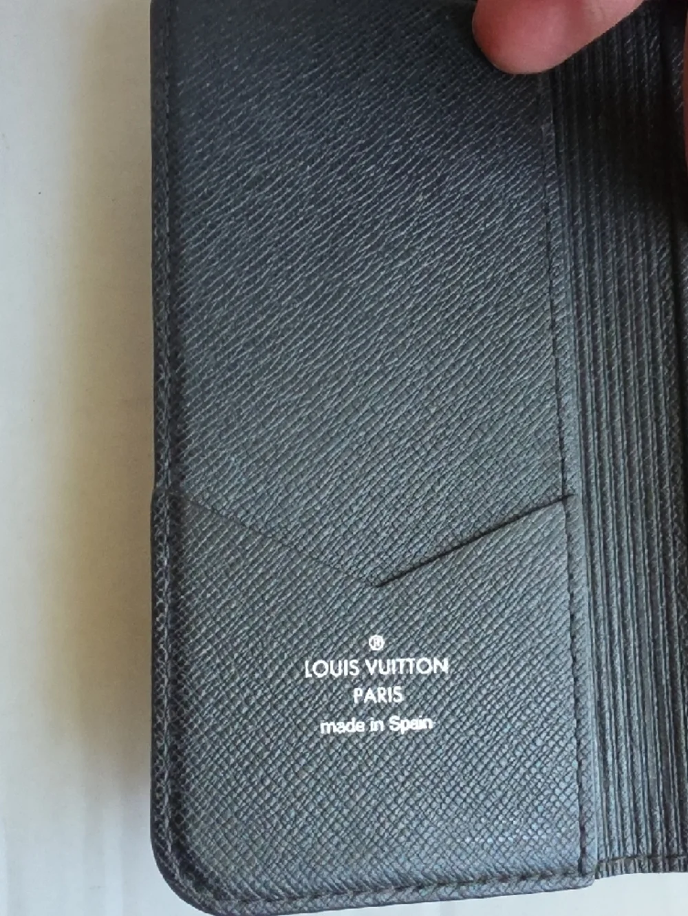 Louis Vuitton Black Textured Folio Card Wallet